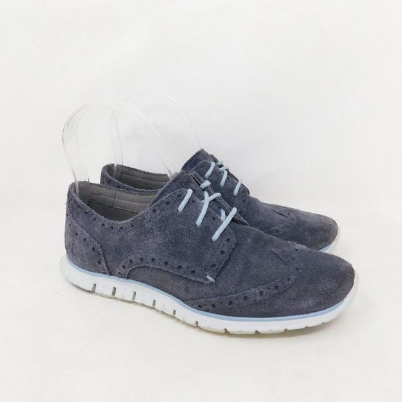 Cole Haan Shoes - Cole Haan Zero Grand Oxford Shoes 5.5 Womens Gray Suede Wingtip Sneakers